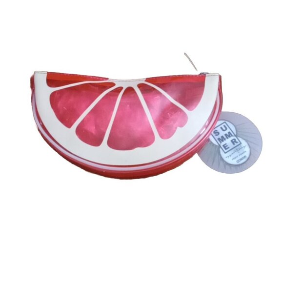 Conair Summer Essentials Translucent Red Fruit Pouch Make Up Travel Bag - Picture 1 of 4